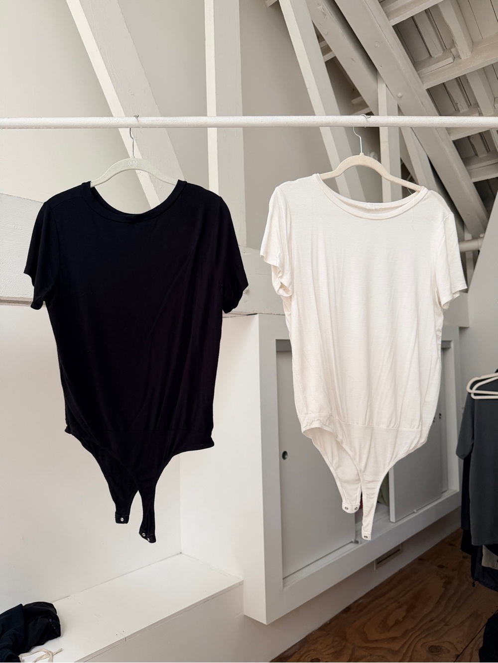 Lulu's Short-Sleeve Bodysuit Duo in Black and White